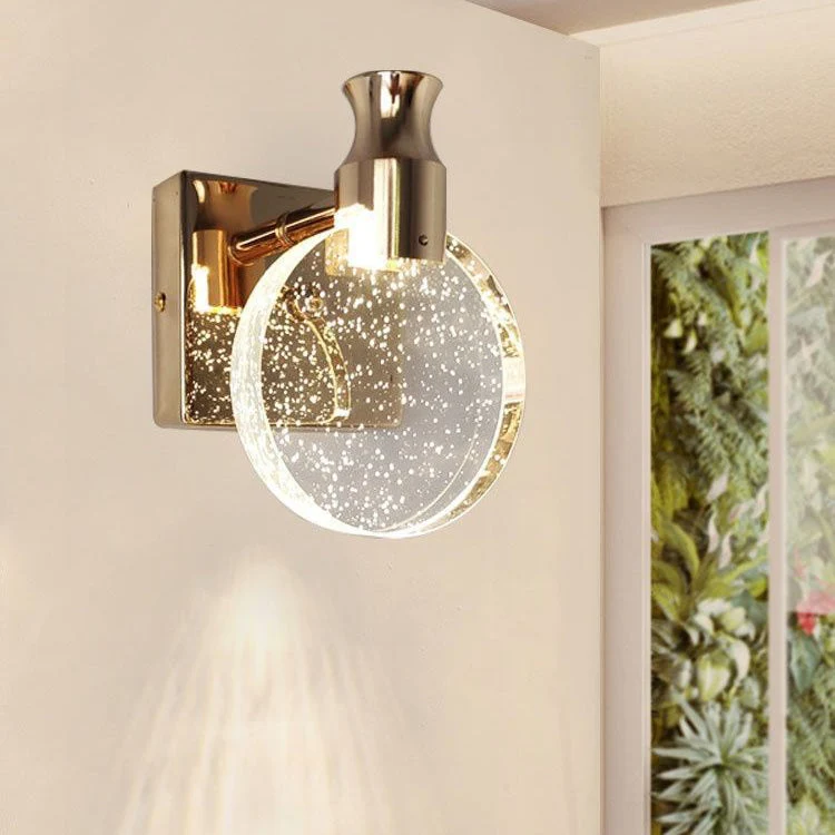 Scandinavian crystal LED wall sconce with night light function
