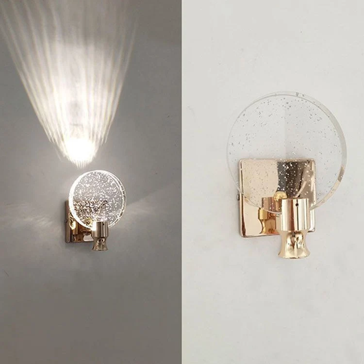 Scandinavian crystal LED wall sconce with night light function