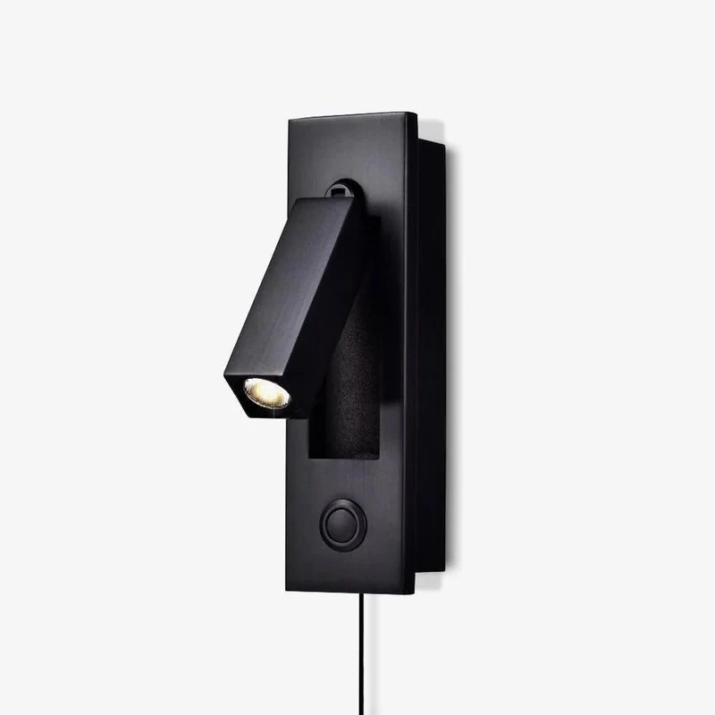 Recessed wall reading light with foldable night lamp