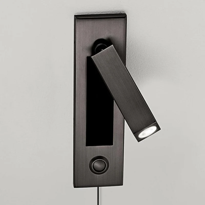 Recessed wall reading light with foldable night lamp