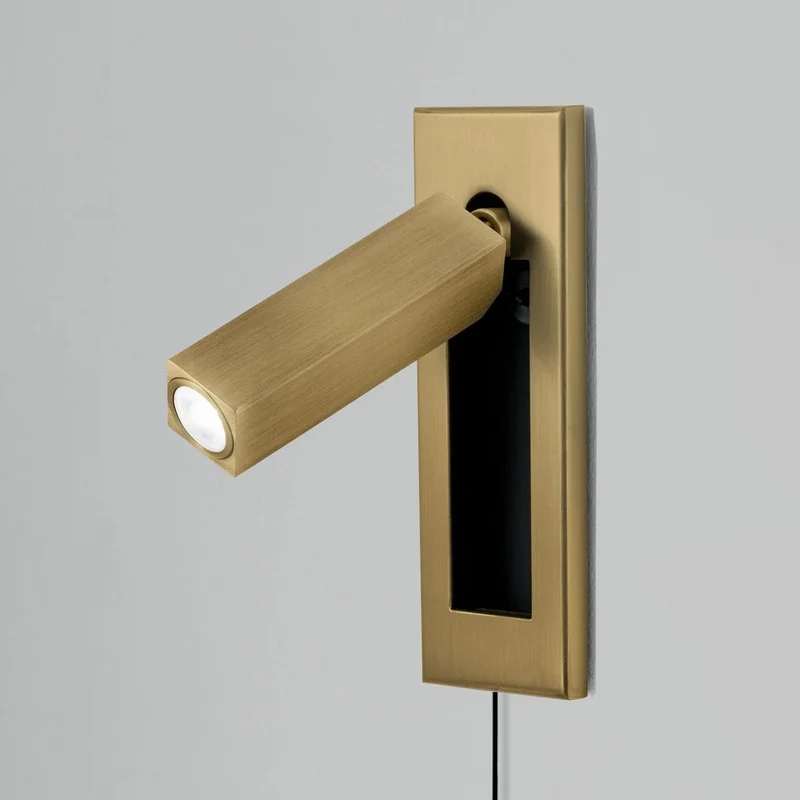 Recessed wall reading light with foldable night lamp