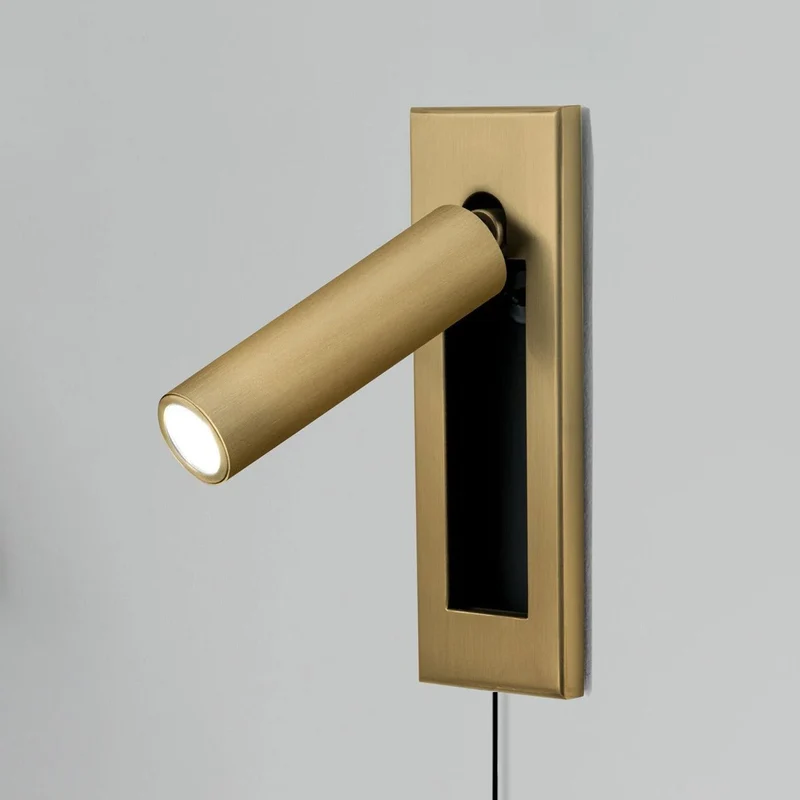 Recessed wall reading light with foldable night lamp