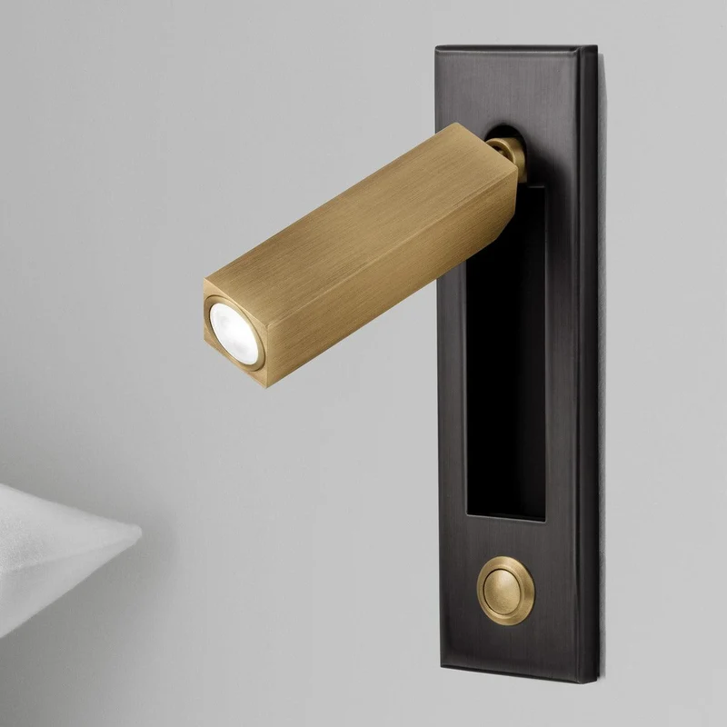 Recessed wall reading light with foldable night lamp