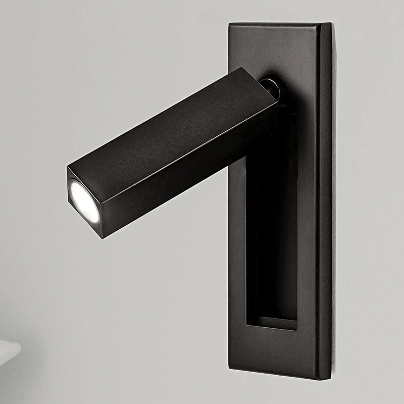 Recessed wall reading light with foldable night lamp
