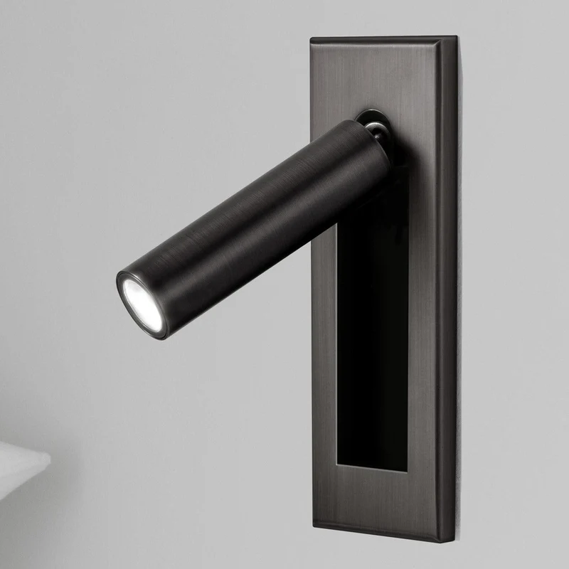 Recessed wall reading light with foldable night lamp