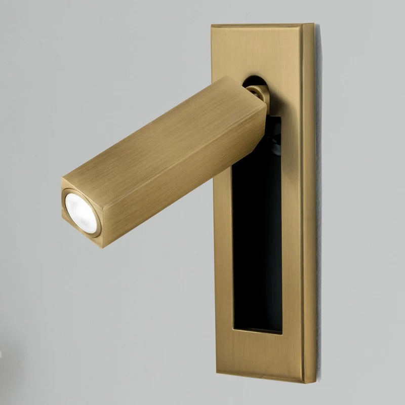 Recessed wall reading light with foldable night lamp