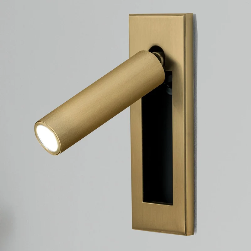 Recessed wall reading light with foldable night lamp