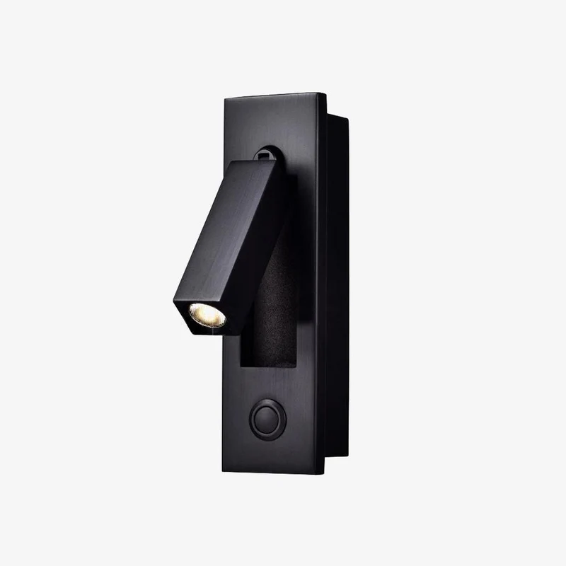 Recessed wall reading light with foldable night lamp