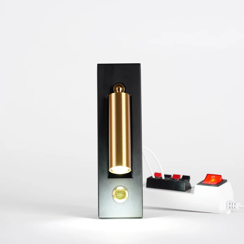 Recessed wall reading light with foldable night lamp