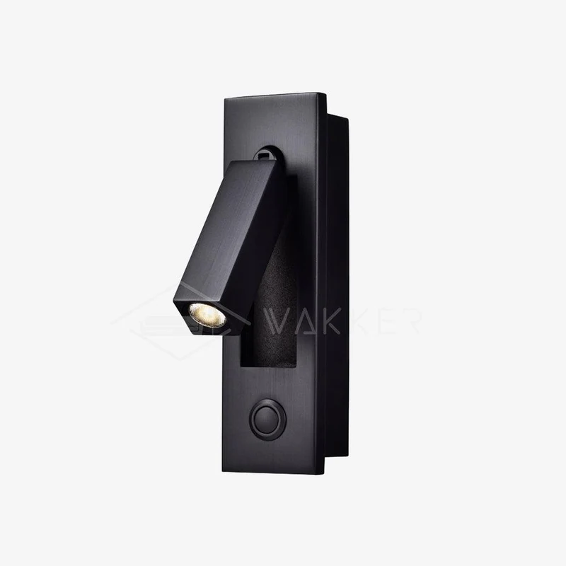 Recessed wall reading light with foldable night lamp
