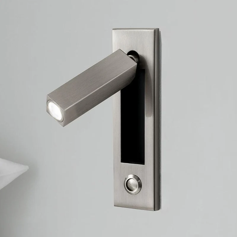 Recessed wall reading light with foldable night lamp