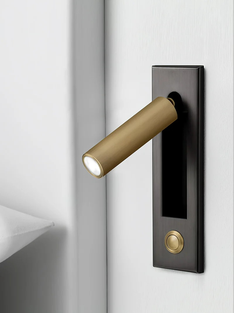 Recessed wall reading light with foldable night lamp