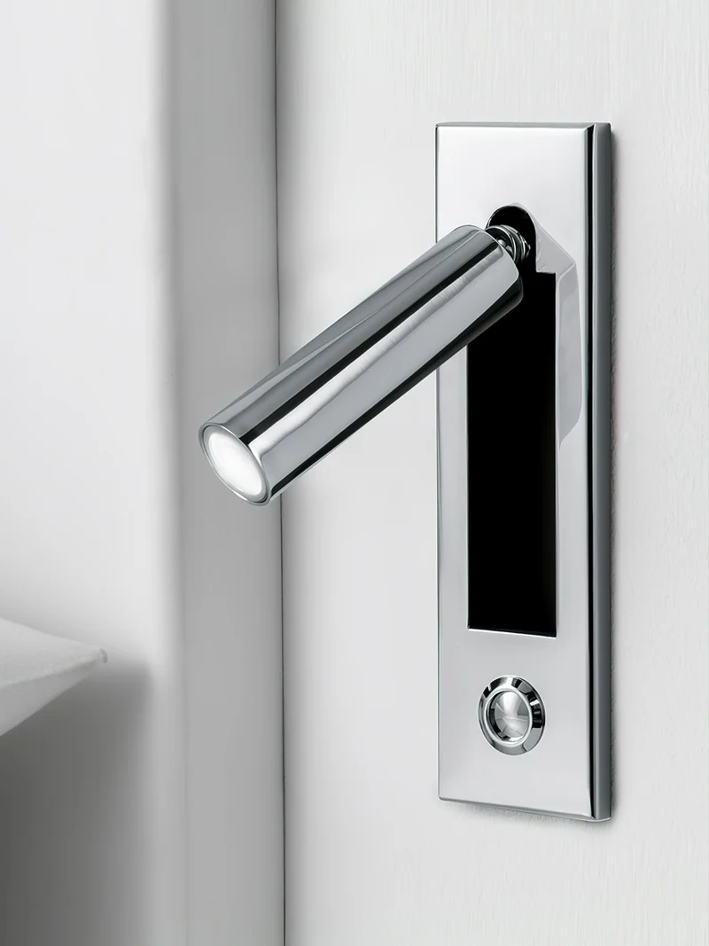 Recessed wall reading light with foldable night lamp