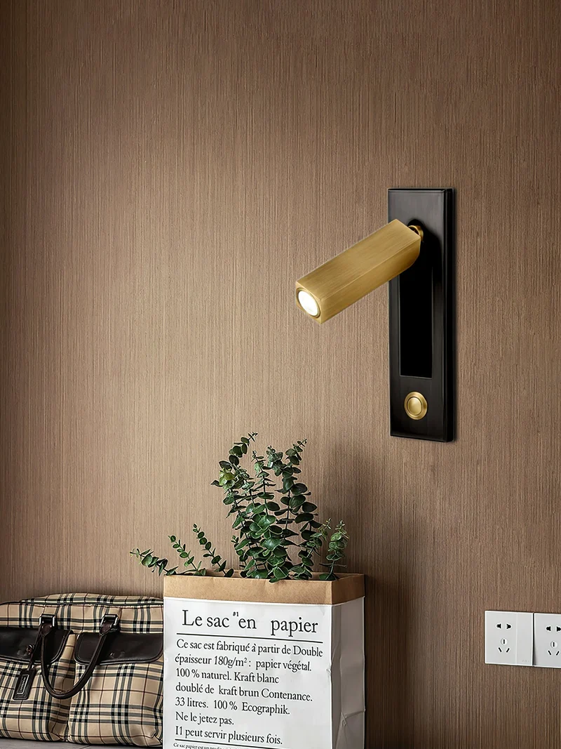 Recessed wall reading light with foldable night lamp
