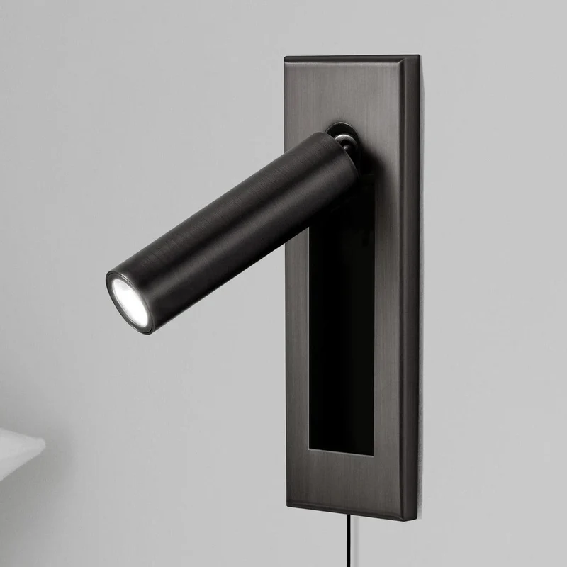 Recessed wall reading light with foldable night lamp