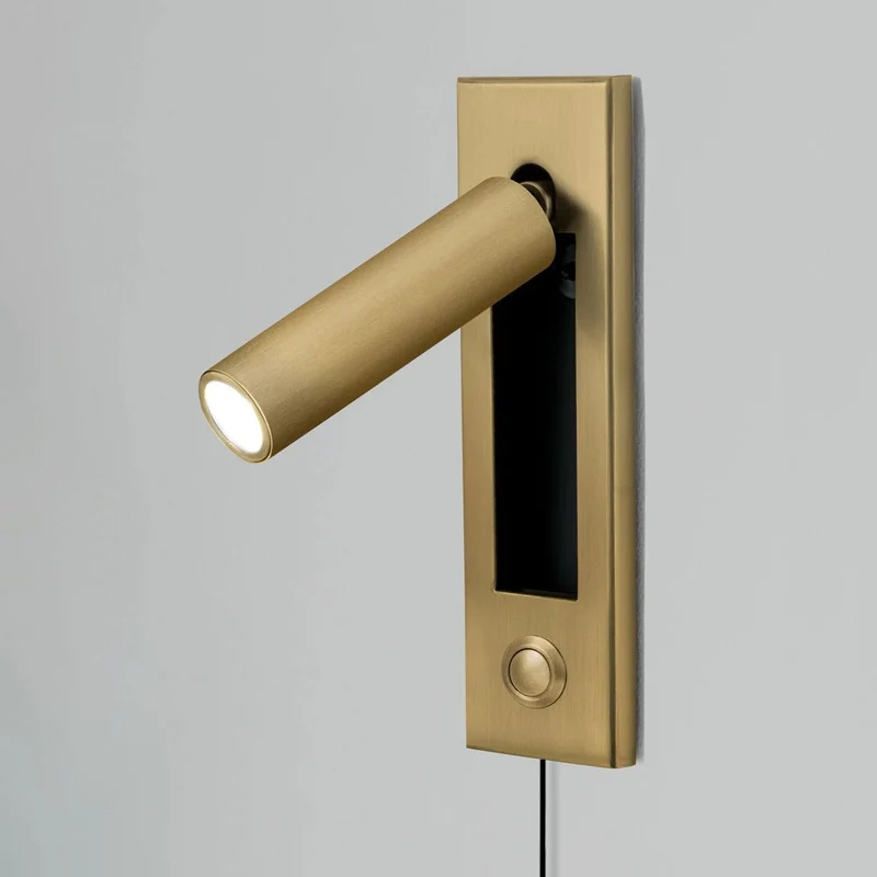 Recessed wall reading light with foldable night lamp