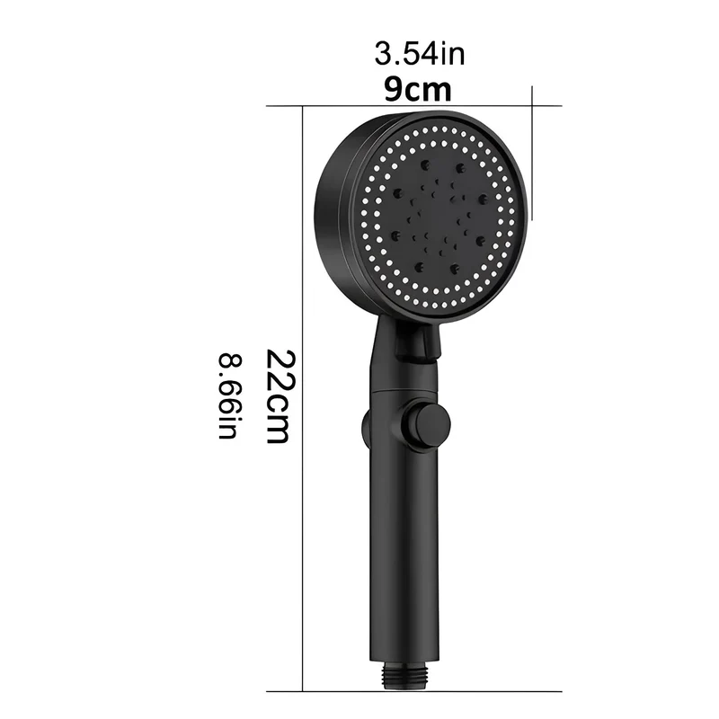 High-pressure shower head with 5 spray modes and automatic water shut-off