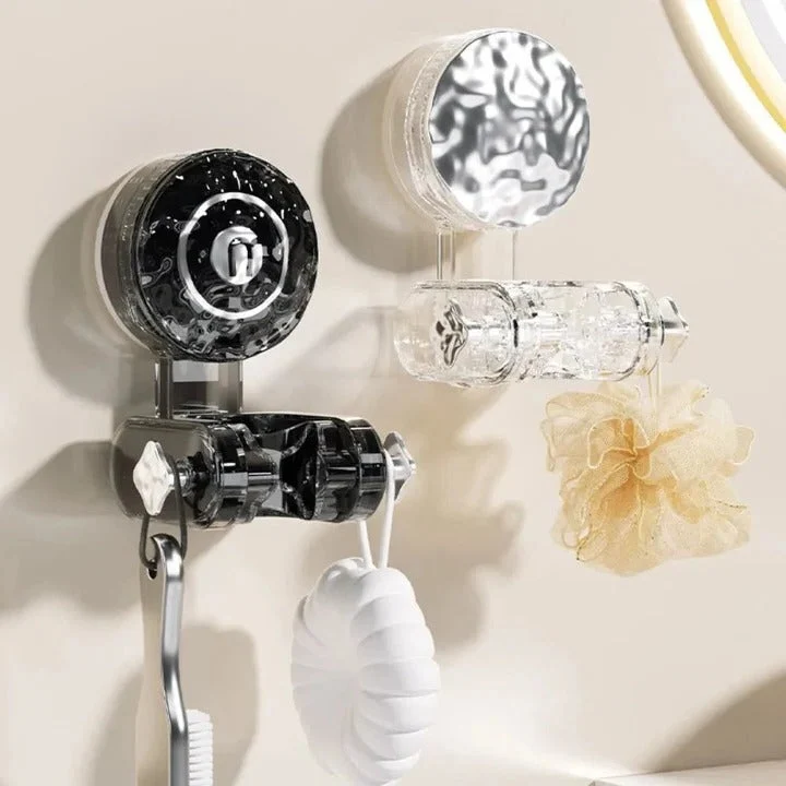 Adjustable wall-mounted shower holder with suction cup