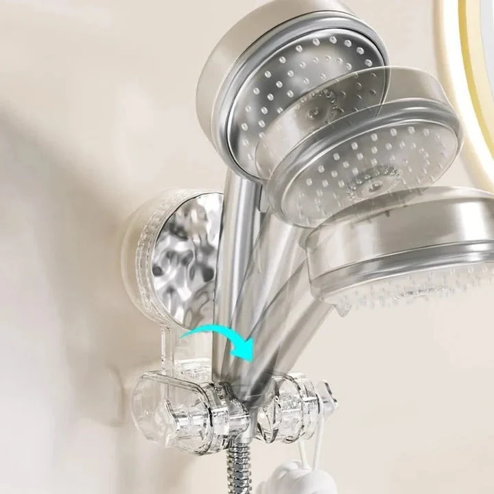 Adjustable wall-mounted shower holder with suction cup