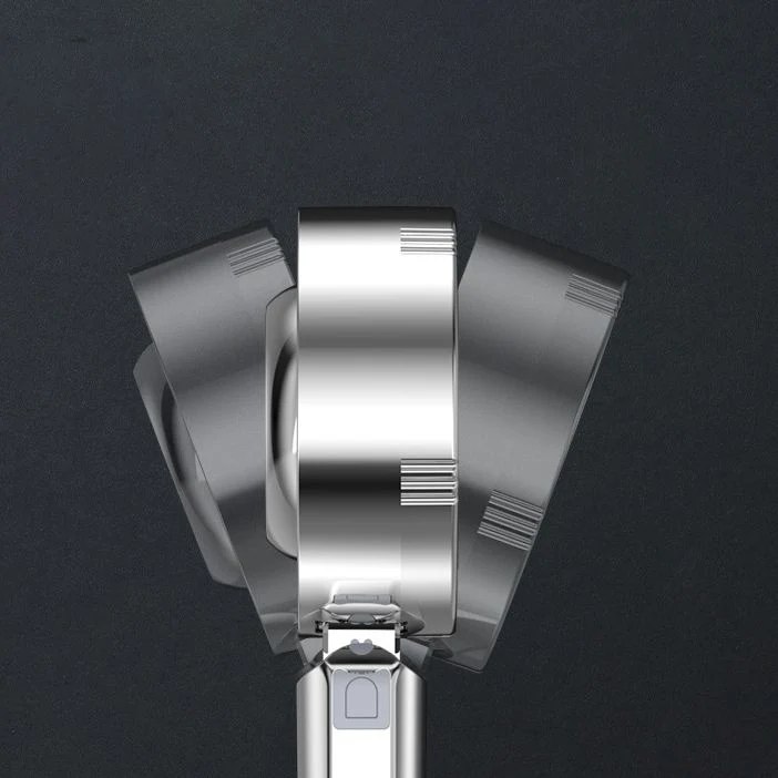 Adjustable handheld shower head with self-cleaning nozzles