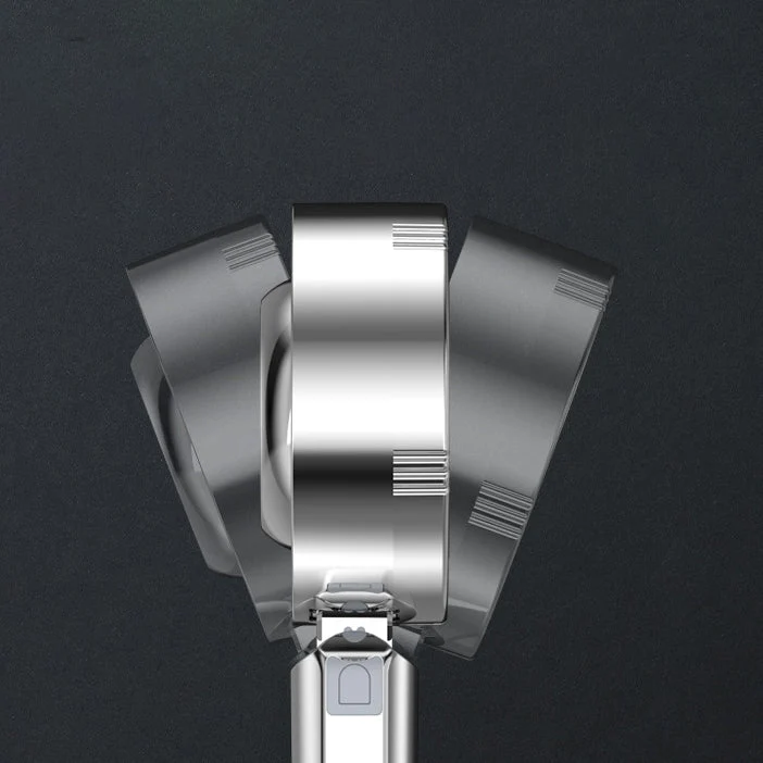 Adjustable handheld shower head with self-cleaning nozzles