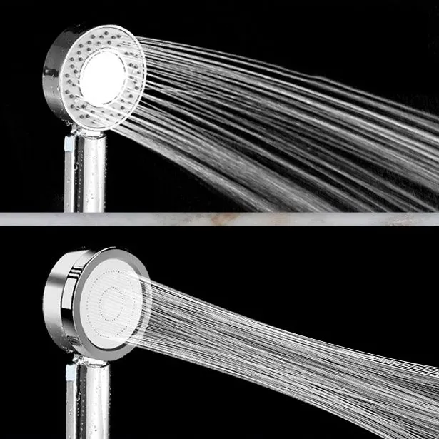 Adjustable handheld shower head with self-cleaning nozzles