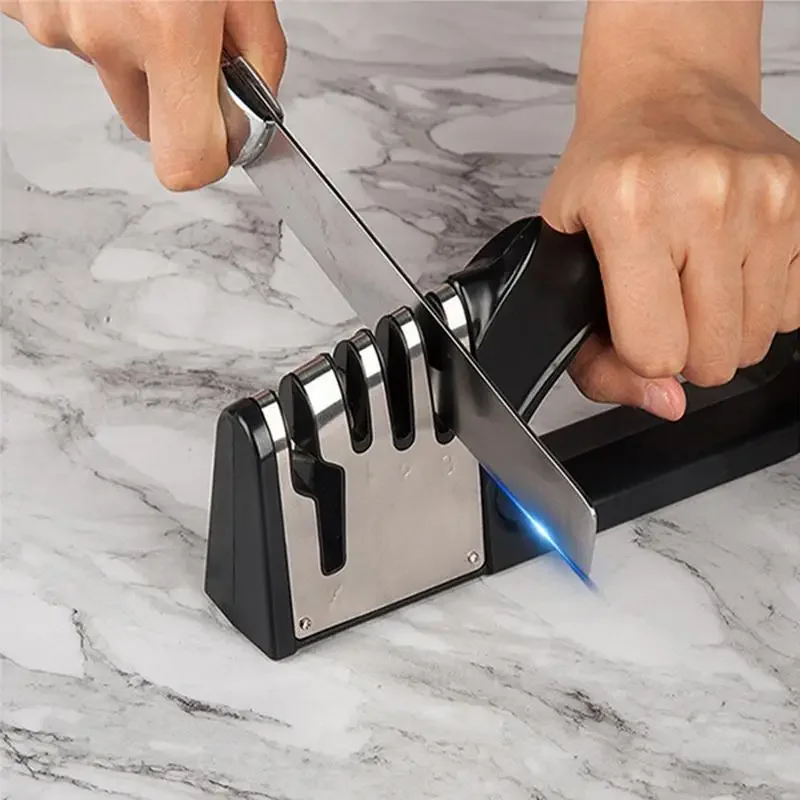 Multifunctionele Messenslijper voor de Keuken – Ergonomisch Ontwerp & Vier Slijpstanden