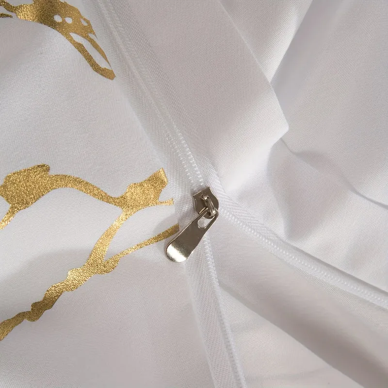 Luxury Quilt Set with Hot Stamped Marble Print
