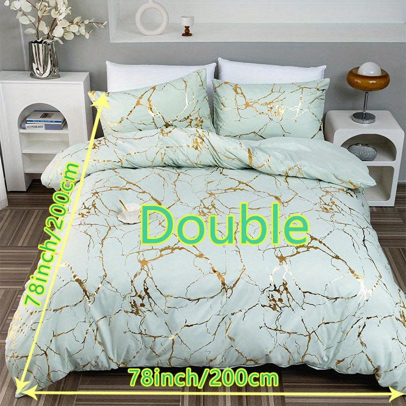 Luxury Quilt Set with Hot Stamped Marble Print