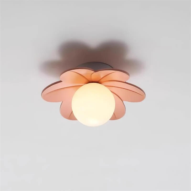 Decorative contemporary floral glass ceiling lamp