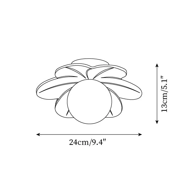 Decorative contemporary floral glass ceiling lamp