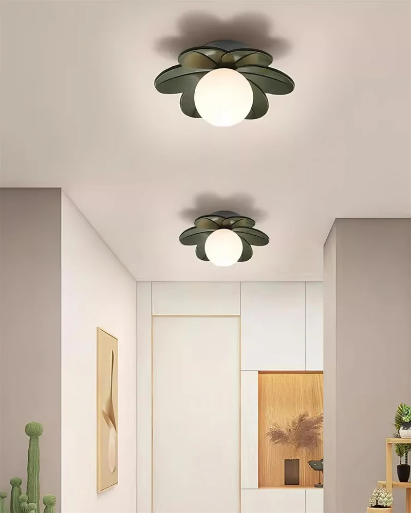 Decorative contemporary floral glass ceiling lamp
