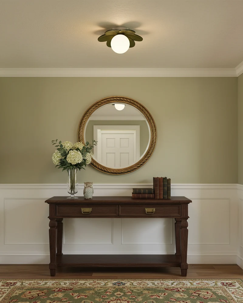 Decorative contemporary floral glass ceiling lamp