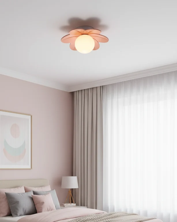Decorative contemporary floral glass ceiling lamp