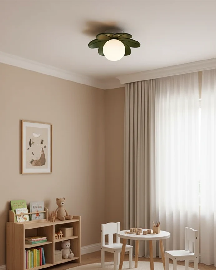 Decorative contemporary floral glass ceiling lamp