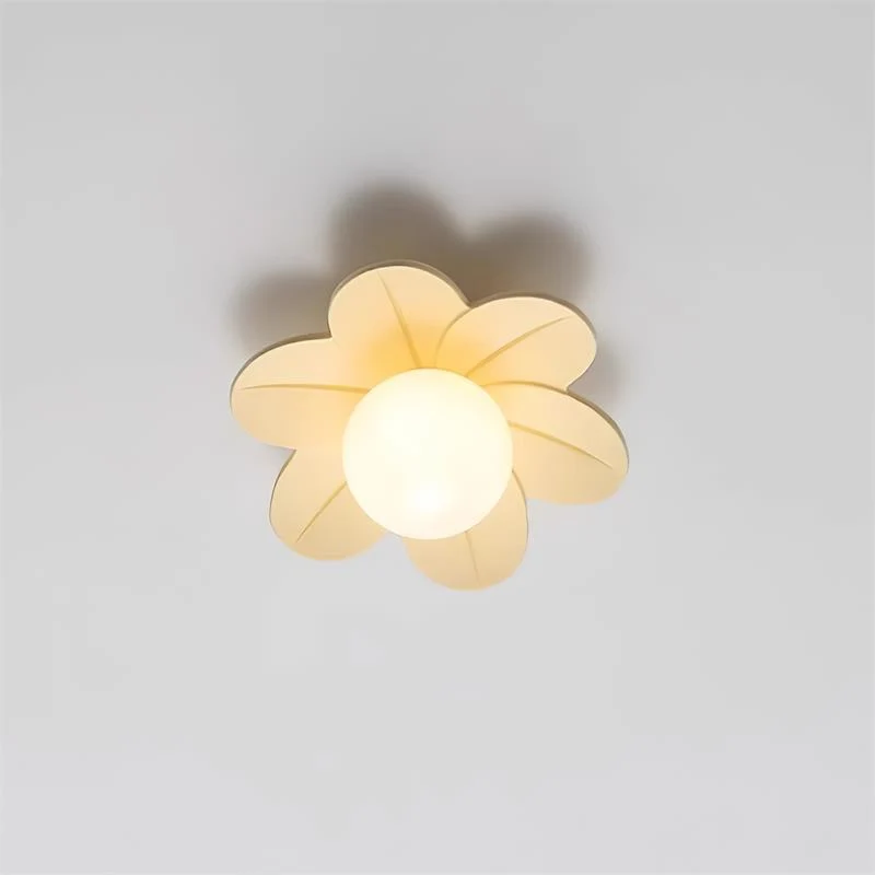 Decorative contemporary floral glass ceiling lamp