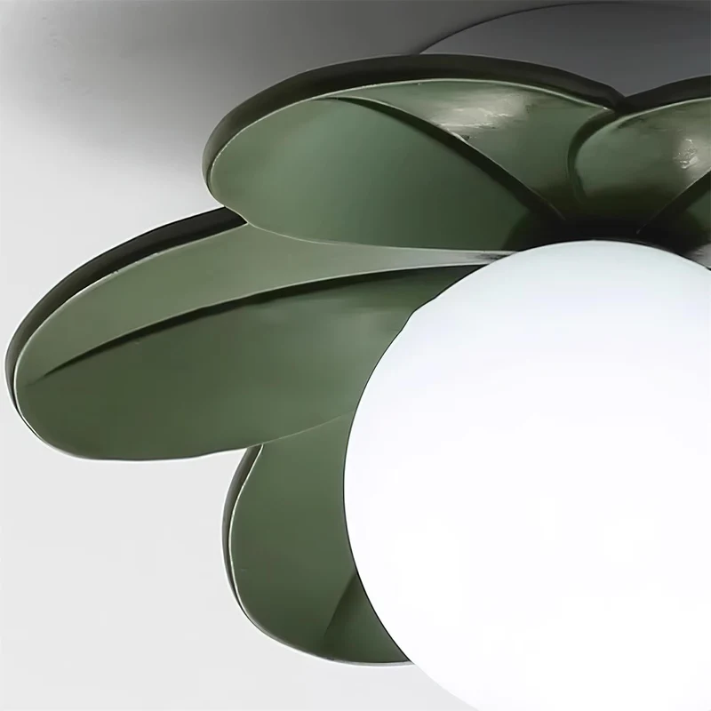 Decorative contemporary floral glass ceiling lamp