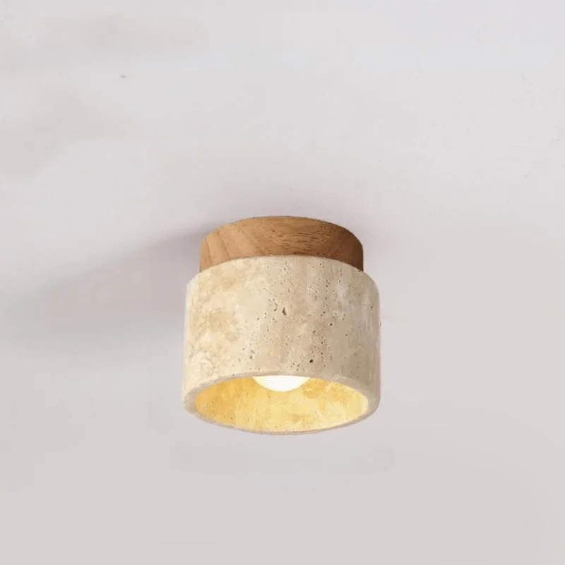 Decorative LED Ceiling Lamp for Staircase and Hallway – Natural Travertine Pattern