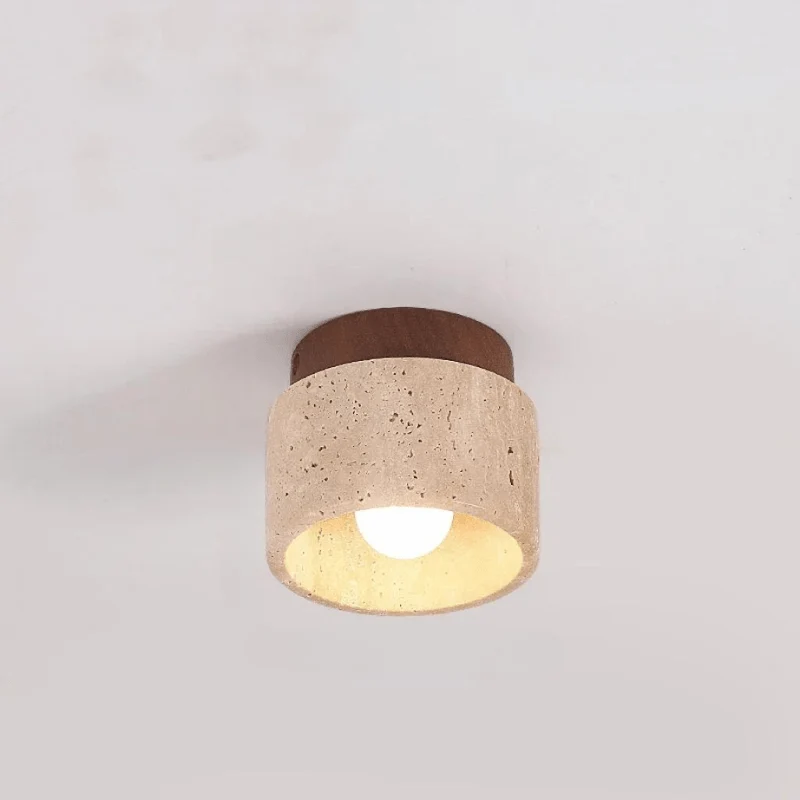 Decorative LED Ceiling Lamp for Staircase and Hallway – Natural Travertine Pattern