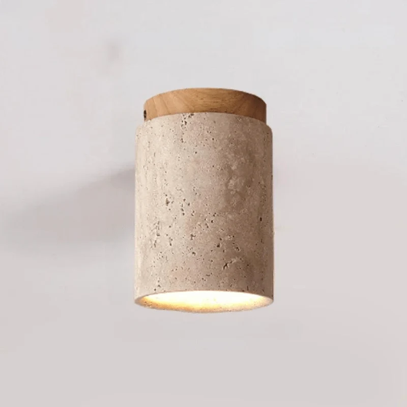 Decorative LED Ceiling Lamp for Staircase and Hallway – Natural Travertine Pattern