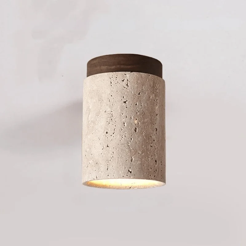 Decorative LED Ceiling Lamp for Staircase and Hallway – Natural Travertine Pattern