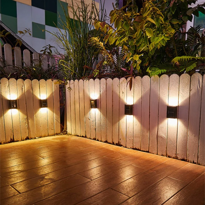 Solar LED Wall Lamps Modern Outdoor Lighting for Garden