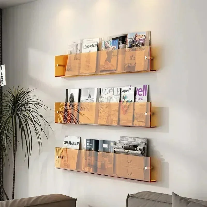 Compact wall display shelves for storing books and records