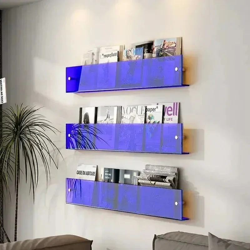 Compact wall display shelves for storing books and records
