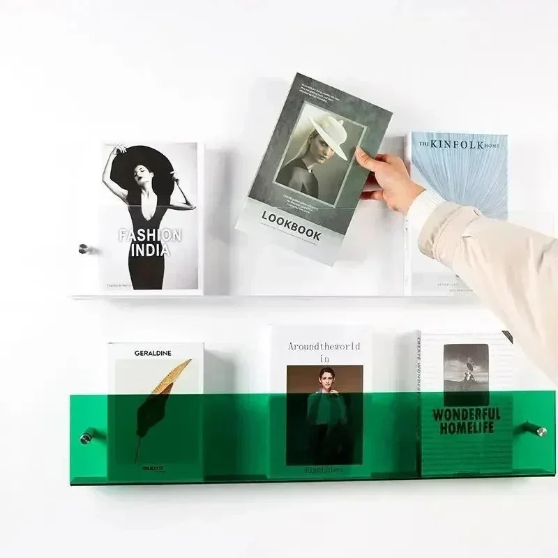 Compact wall display shelves for storing books and records