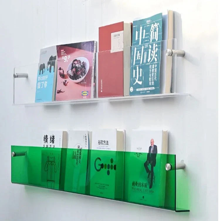 Compact wall display shelves for storing books and records