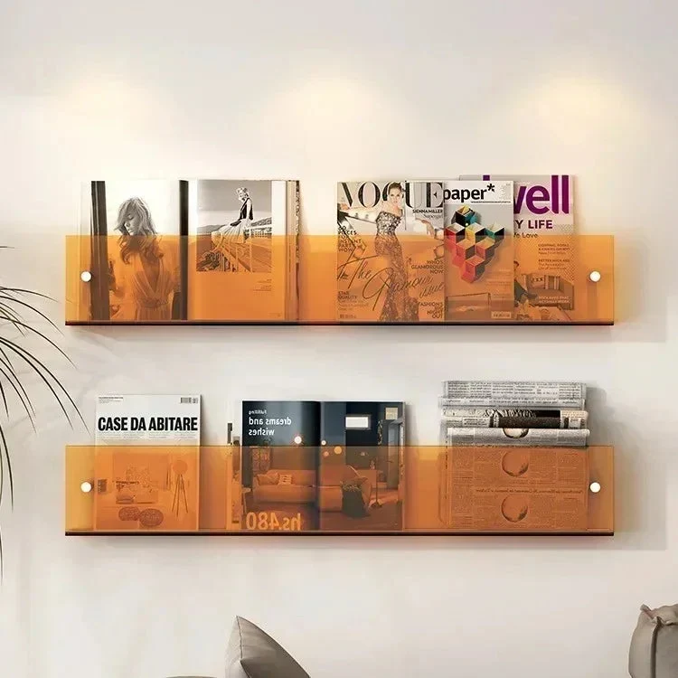 Compact wall display shelves for storing books and records