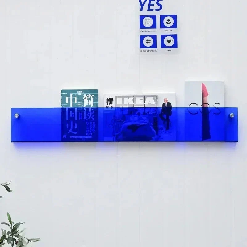 Compact wall display shelves for storing books and records
