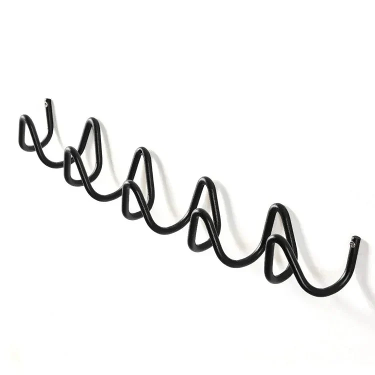 Space-saving wall hanger with multiple hooks wave