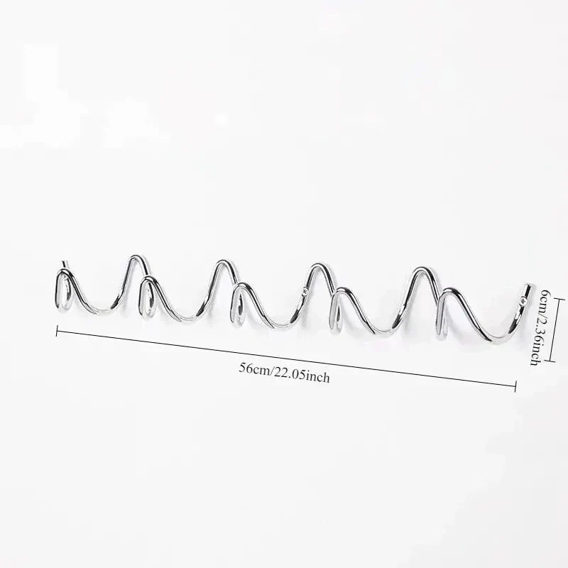 Space-saving wall hanger with multiple hooks wave